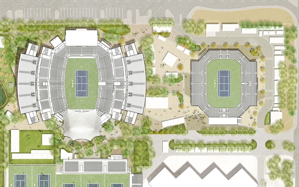 Dubai Duty Free Tennis Centre CGI Colour with Stadium Seating
