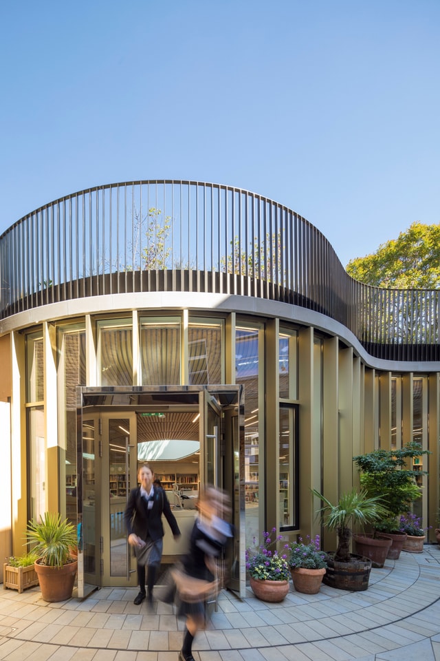 Francis Holland School Exterior Students coming out