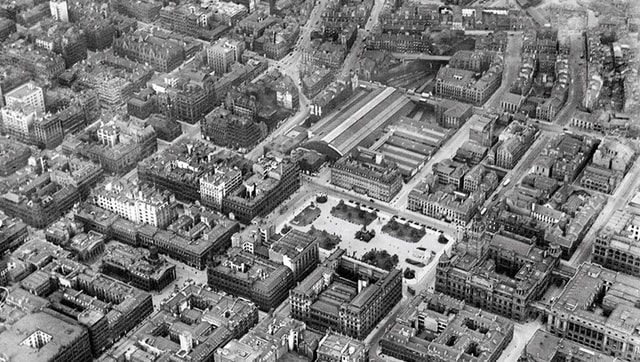 Glasgow Queen Street Station aerial view
