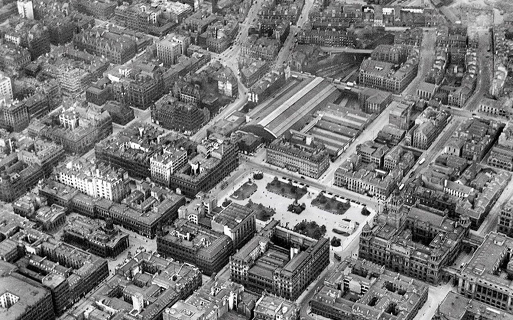 Glasgow Queen Street Station aerial view