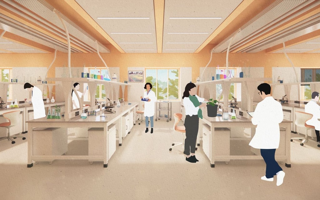 Wageningen University CGI Interior Image of the labs