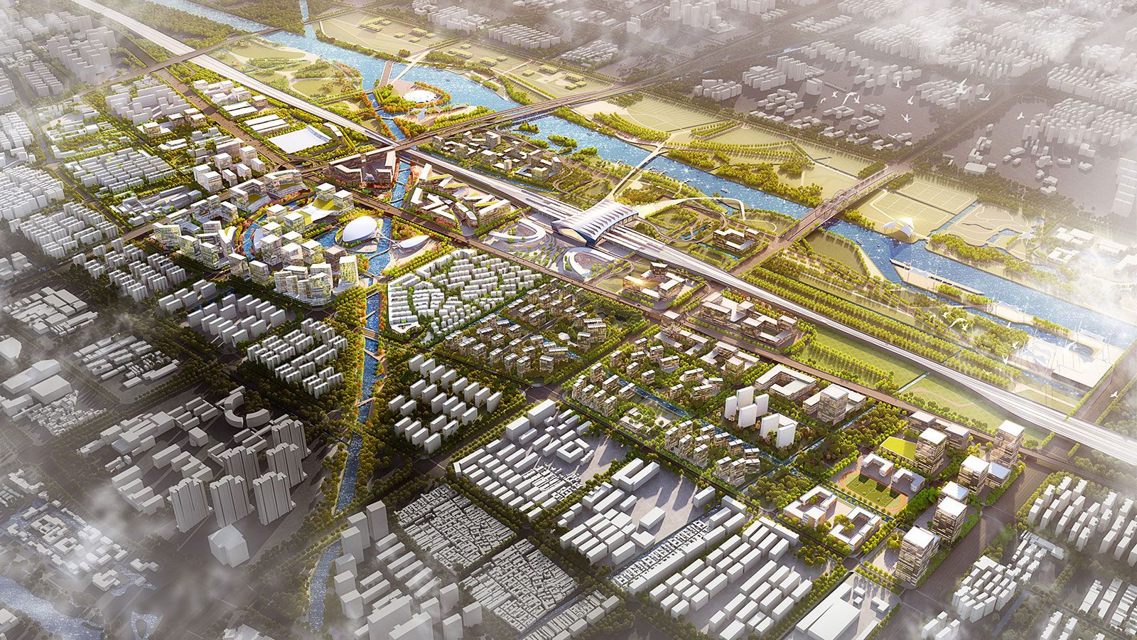 盐城“范公堤”高铁组团城市设计